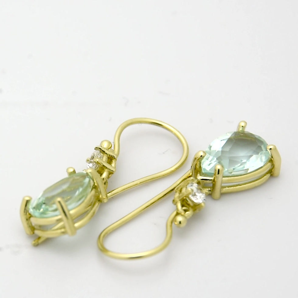 תמונה ממוזערת: עגילי טיפה בלו טופז שני חלקים