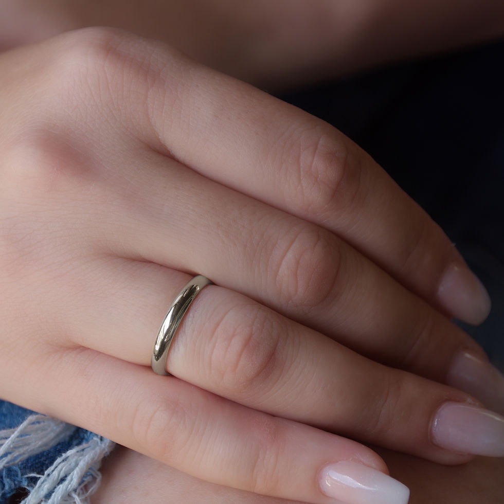 תמונה ממוזערת: טבעת נישואין קלאסית וחלקה לגבראו אישה בזהב לבן