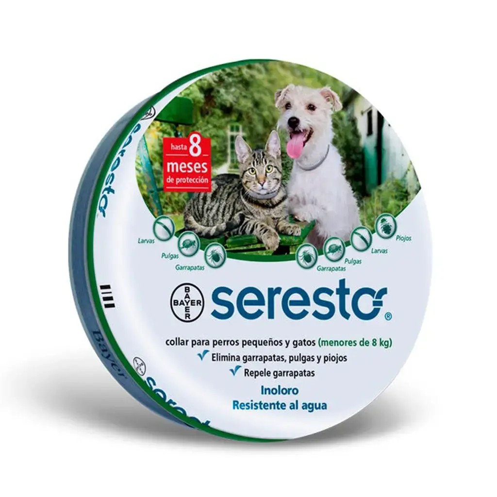 Collar Seresto para Perros Pequeños (hasta 8 kg) — Antipulgas y Garrapatas 8 Mes