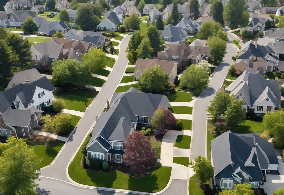 in image of a gated housing subdivision in america