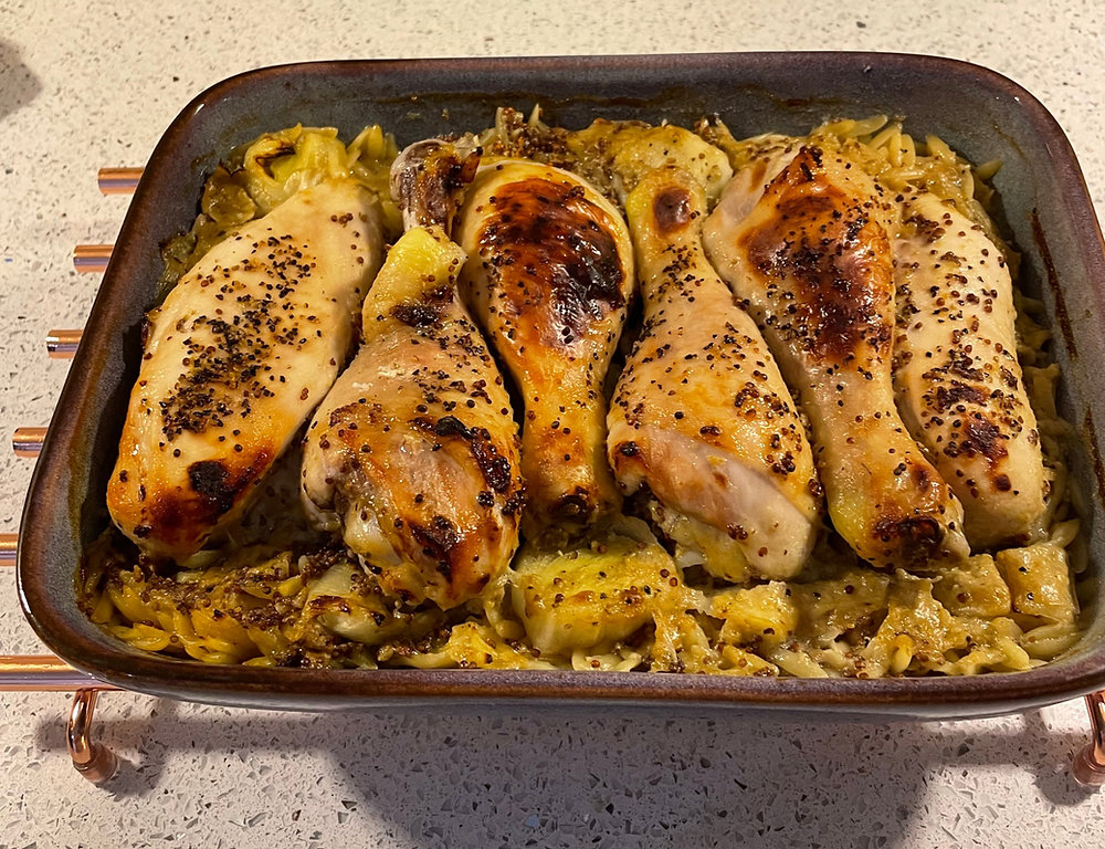 Honey & Mustard Baked Orzo & Chicken