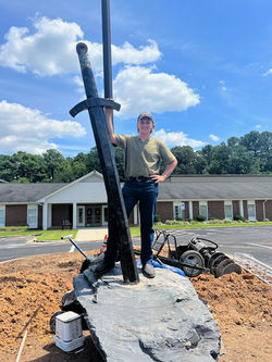 Giant sword sculpture