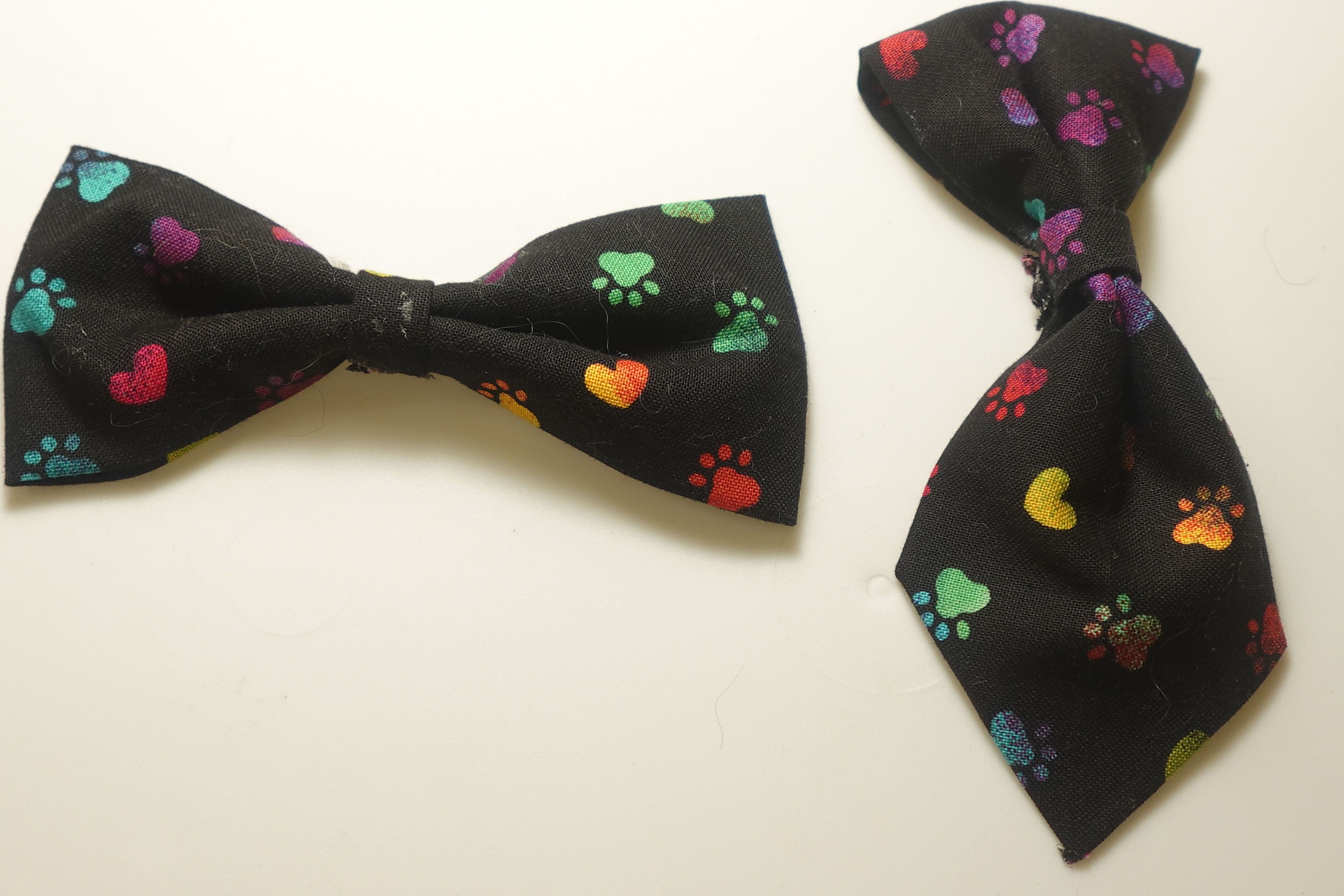 2 Piece set Multi - Color Paw Print Bow Tie & Neck
