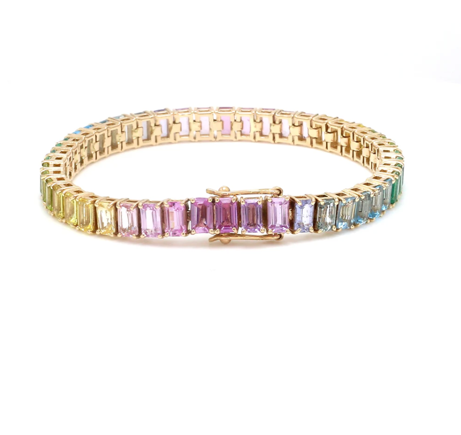 Thumbnail: 10 CT Pastel Emerald Tennis Bracelet