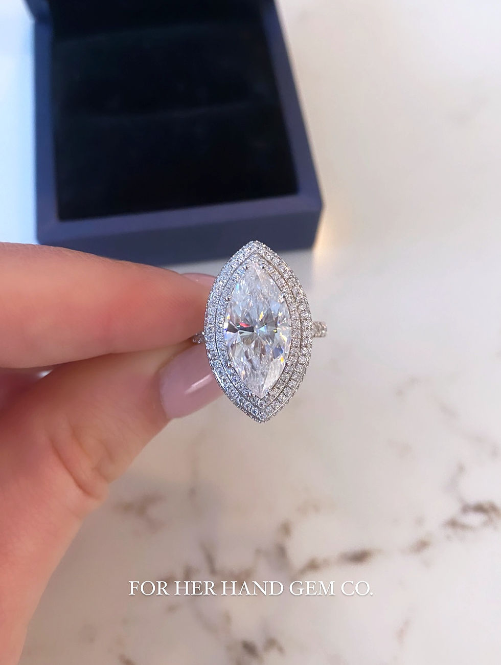 The Madison Ring - 5 Carats Double Halo + Edge