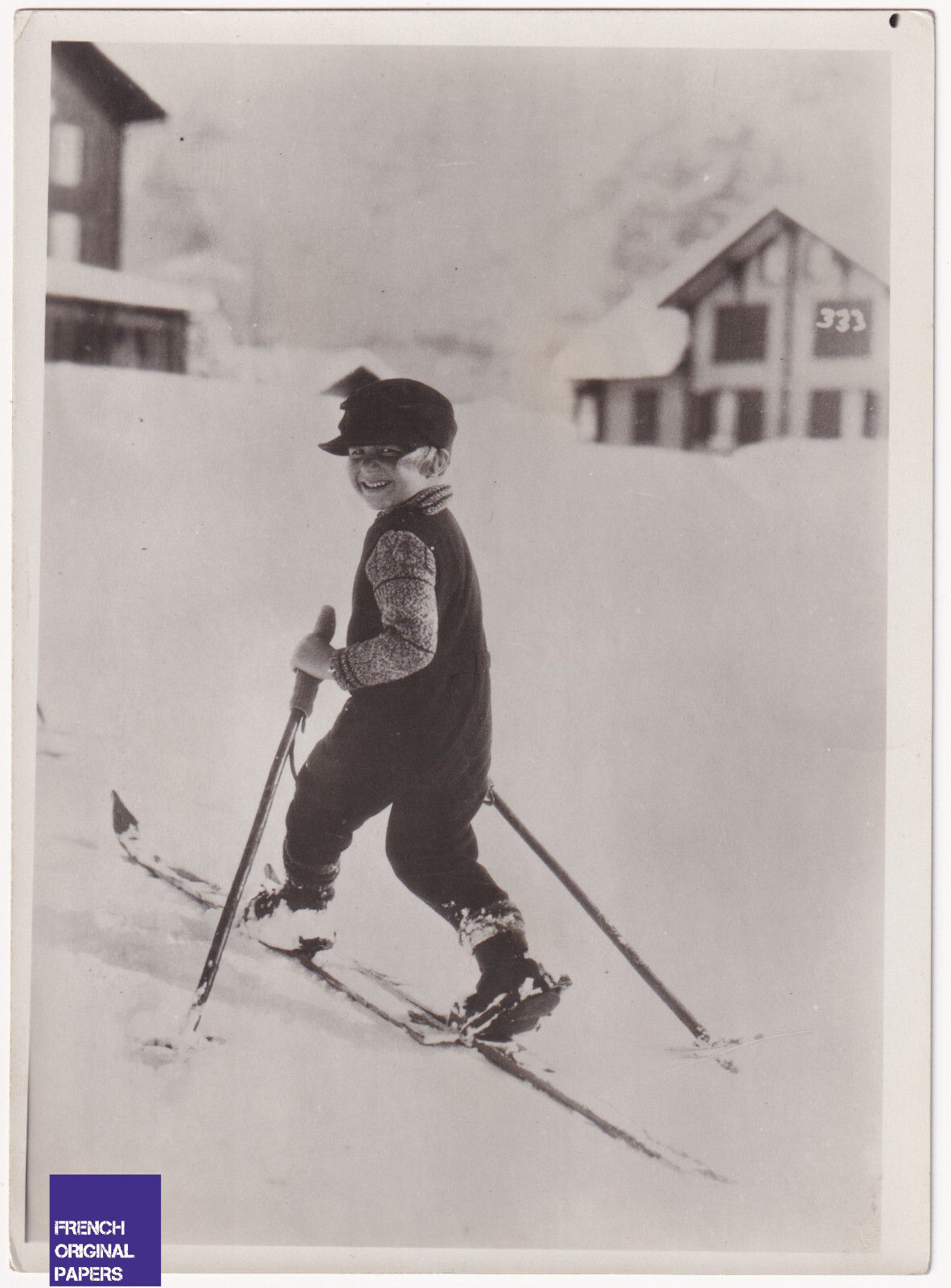 Suisse - RARE PHOTO SKI 1930s Sports d'hiver Vintage Foto Winter Sport Enfant