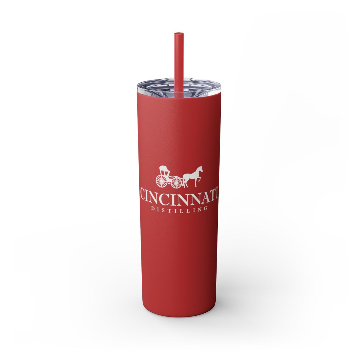 Cincinnati Distilling - Skinny Tumbler with Straw, 20oz