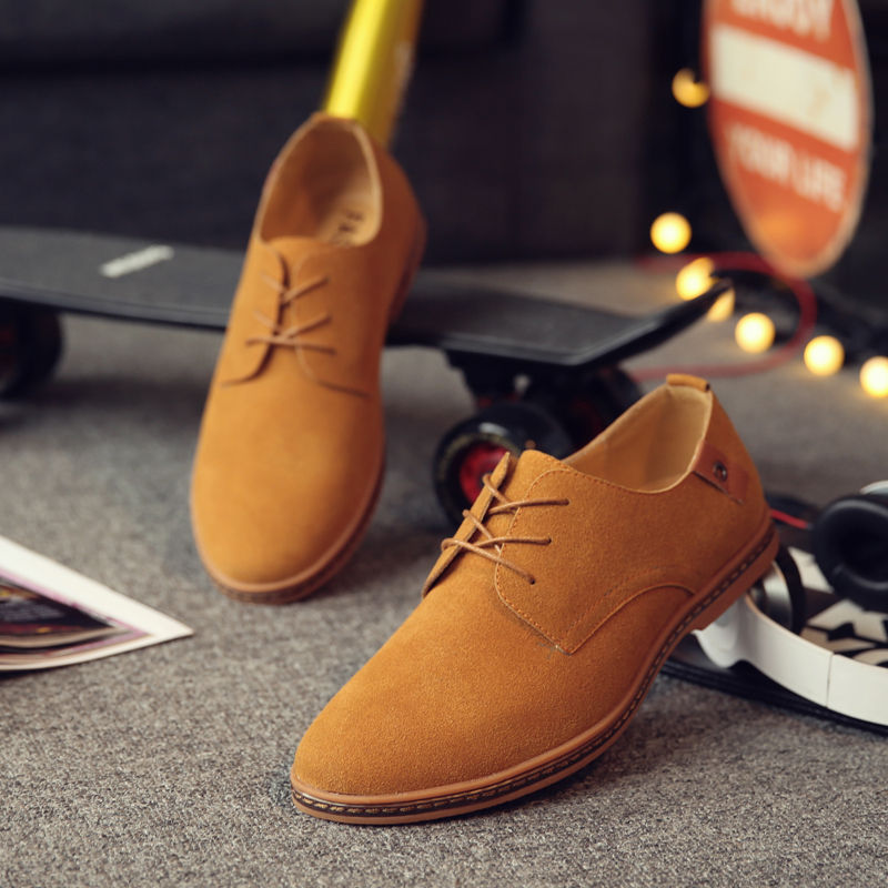 Thumbnail: Spring Suede Leather Men Oxford Casual Shoes Classic Sneakers Comfort