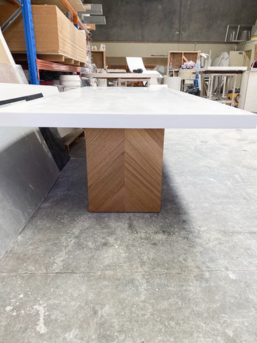 Chevron Base Dining Table ConcreteDesignHouse