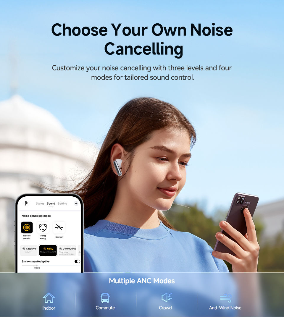Thumbnail: QCY Melobuds N50 ANC Bluetooth 5.4 Wireless Earphones Active Noise Cancellation 