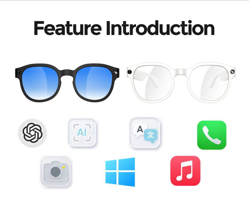 Thumbnail: Lenovo AI Smart Glasses AI Translation 8MP HD Camera 4K Shooting Image Bluetooth