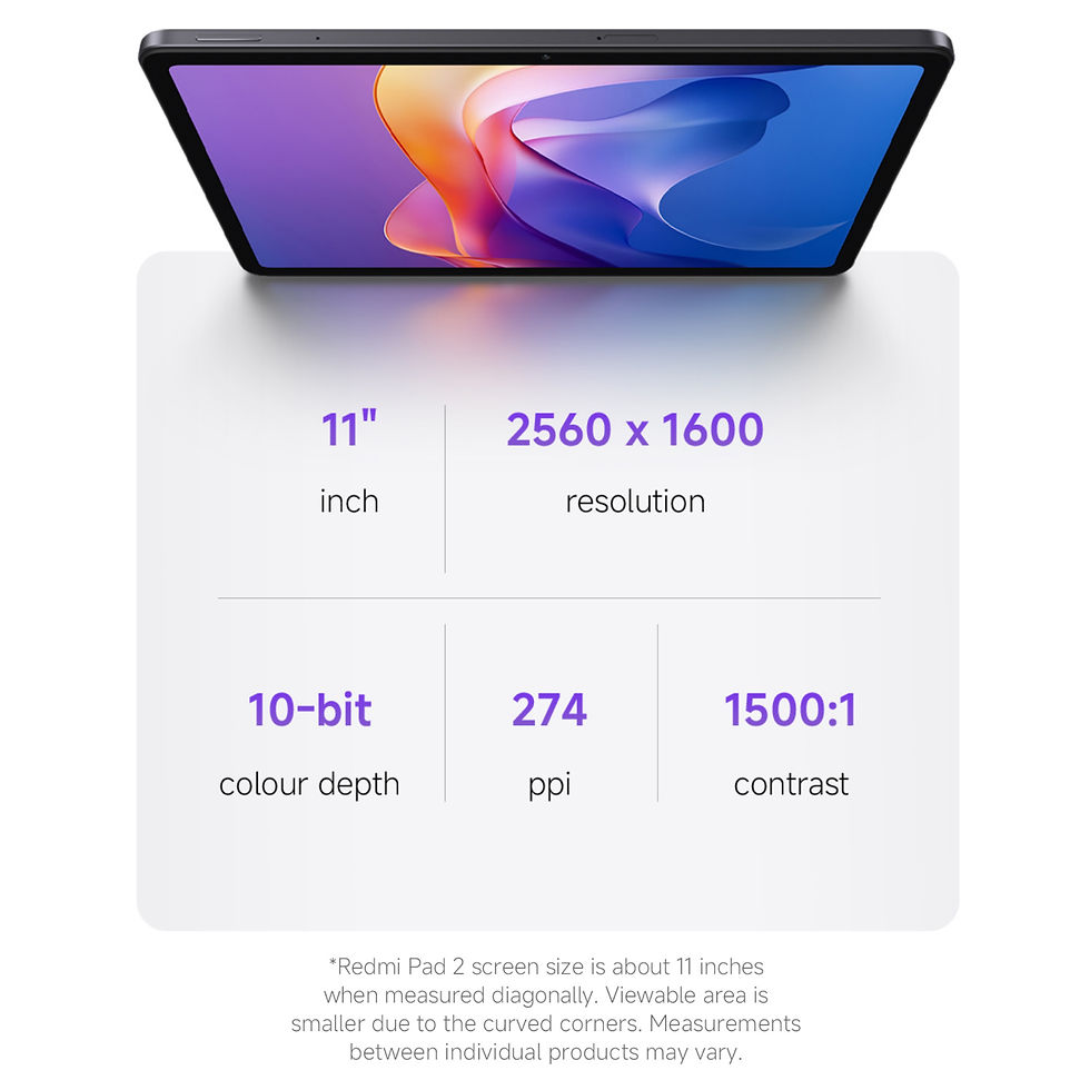 Thumbnail: Xiaomi Redmi Pad 2 8+256GB WIFI Global Version MediaTek Helio G100-Ultra HyperOS