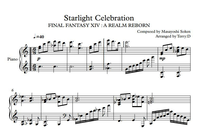 Thumbnail: FFXIV Pianocollection Vol.9 All in one sheetmusic + MIDI (Arr.by Terry:D)