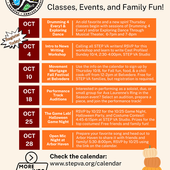 List of dates and programs for October 2026 at STAP VA