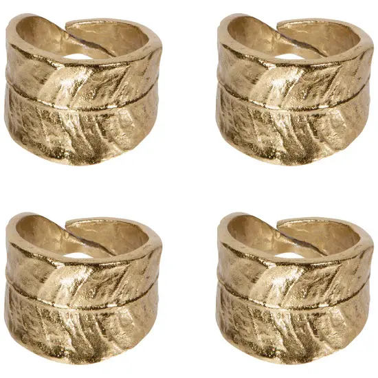Napkin Ring Leaf Gold | Set/4