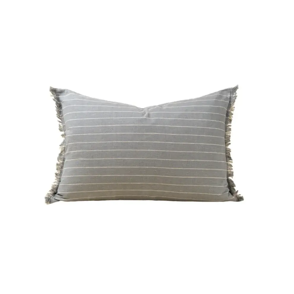 Handloom Stripe Slate Blue Pillow | 16x24