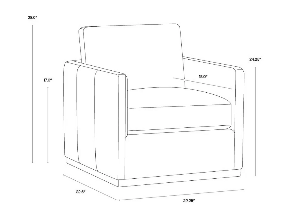 Thumbnail: Portman Swivel Lounge Chair - Marseille Concrete