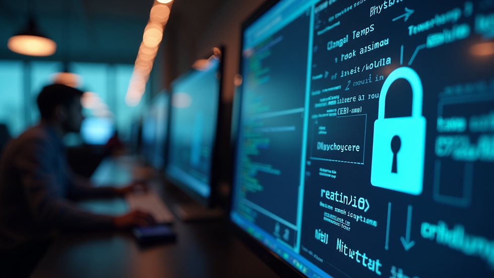 Close-up view of a computer screen displaying a cybersecurity awareness training module