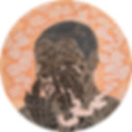 花氣薰人 直徑120cm 紙本膠彩礦物顏料2017