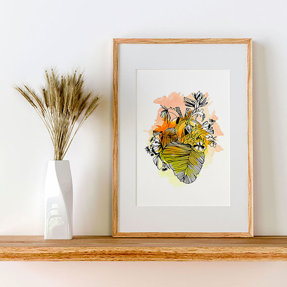 illustration coeur bananier