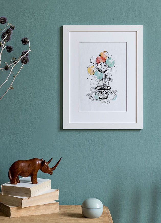 affiche murale  ballons bleus