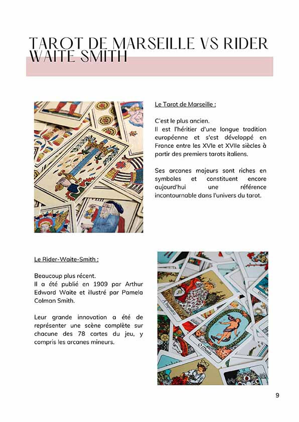 Miniature : Formation Tarot -  sur la base du Rider Waite Smith