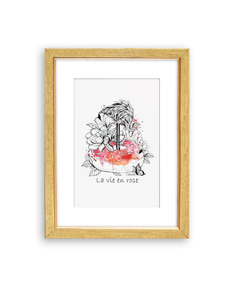 Miniature : cadre dessin flamant rose