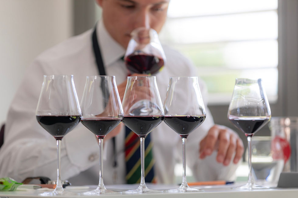 Tony Lécuroux master sommelier in a red wine blind tasting