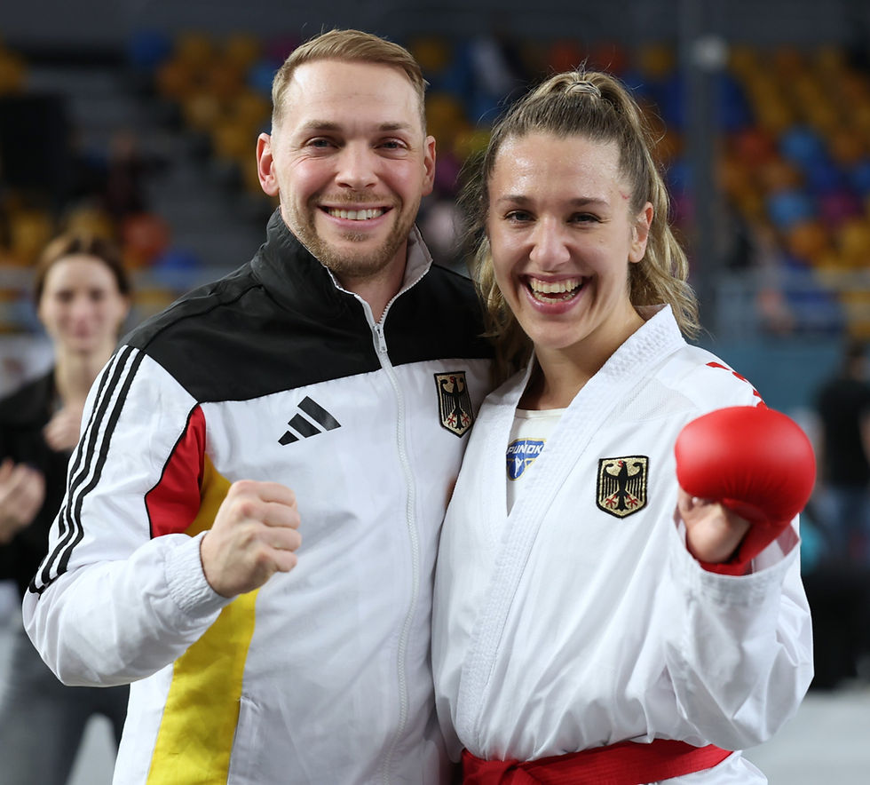 Erleichterung und Freude nach dem Einzug ins Viertelfinale bei Noah Bitsch und Johanna Kneer
