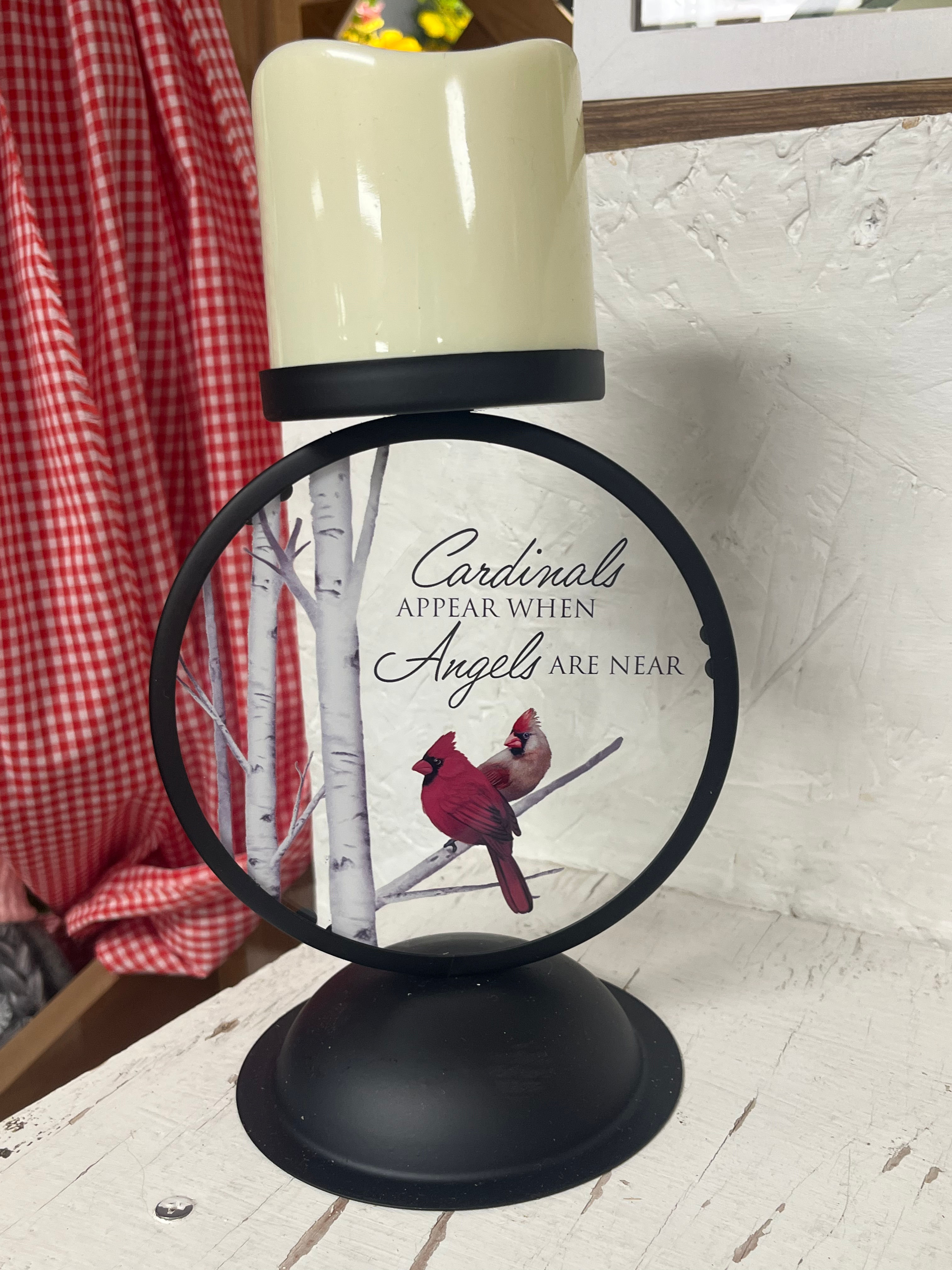 Cardinal candleholder