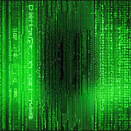 website back ground that looks like computer coding  using black and green with a photogra