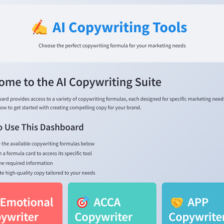 ALwrity AI Copywriting Formulae Tools