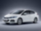 White Honda Insight with shiny alloy wheels on a sleek gray background. Car logo and model name visible on the front.