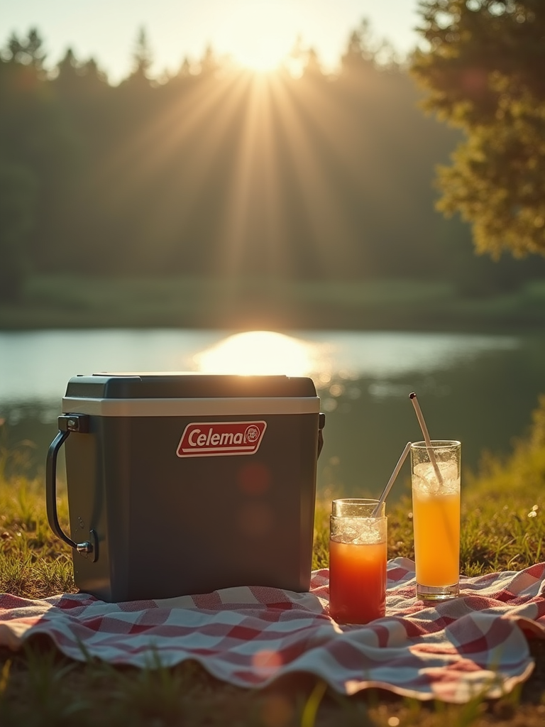 Classic Coleman camping cooler perfect for July 4th summer picnics