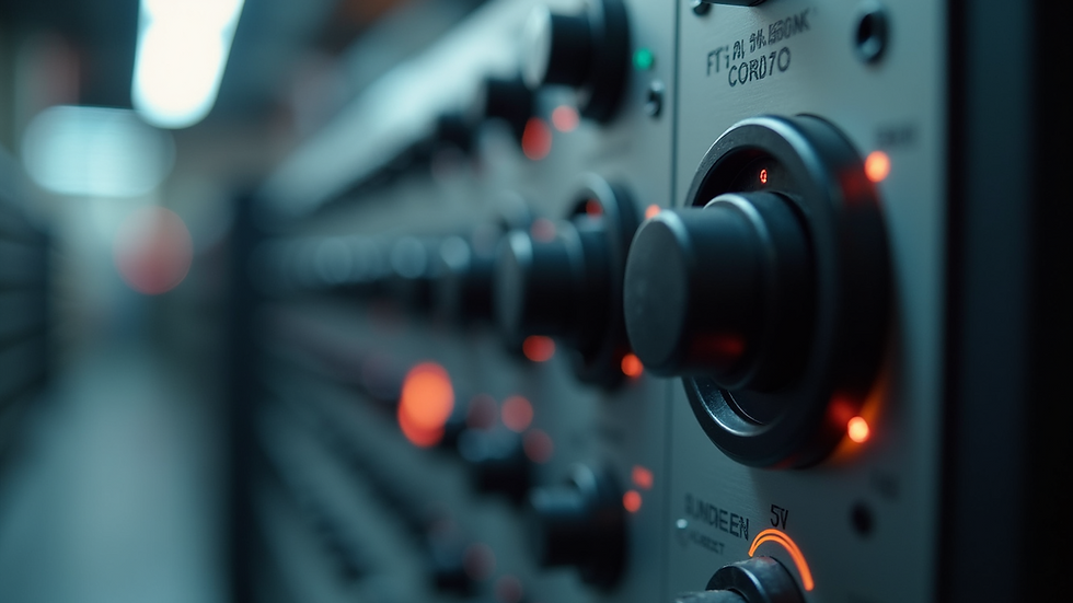 Close-up view of a modern furnace control panel