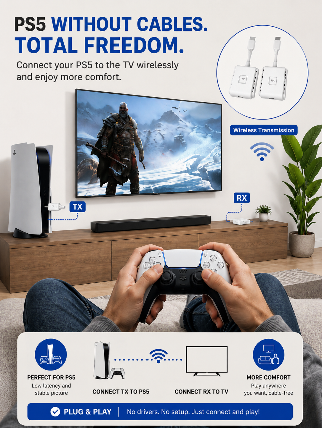 Wireless HDMI Extender for PS5 & TV 🎮📺