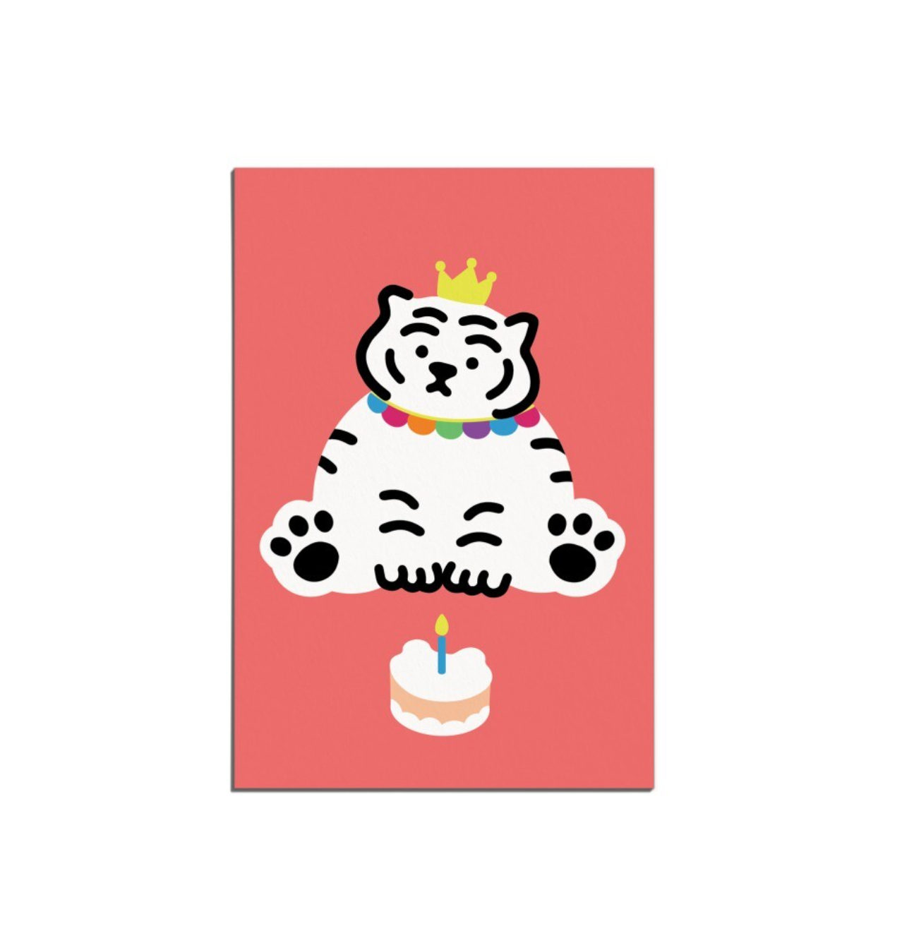 Muzik Tiger Cake White Tiger Postcard 生日明信片