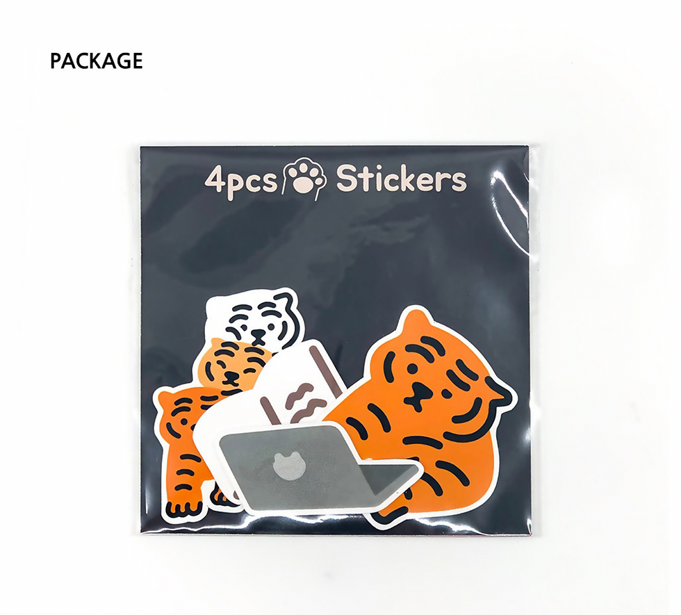 縮圖：Muzik Tiger Threee Tiger 4pcs Stickers 貼紙(4p)