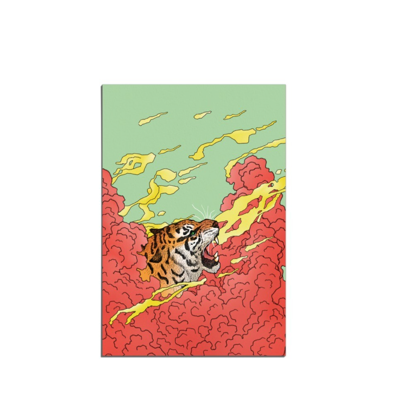 Muzik Tiger Legendary Tiger - Red Postcard 明信片