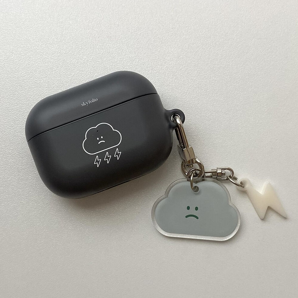 縮圖：Skyfolio White/Gray Line Airpods/Pro 耳機保護殼