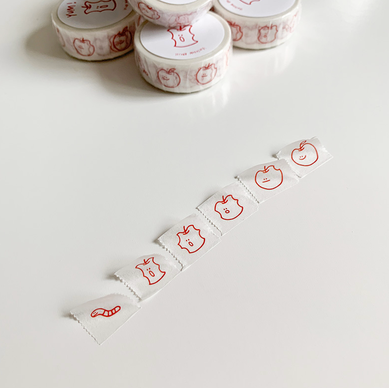 縮圖：Second Morning Yum Apple Masking Tape 蘋果紙膠帶