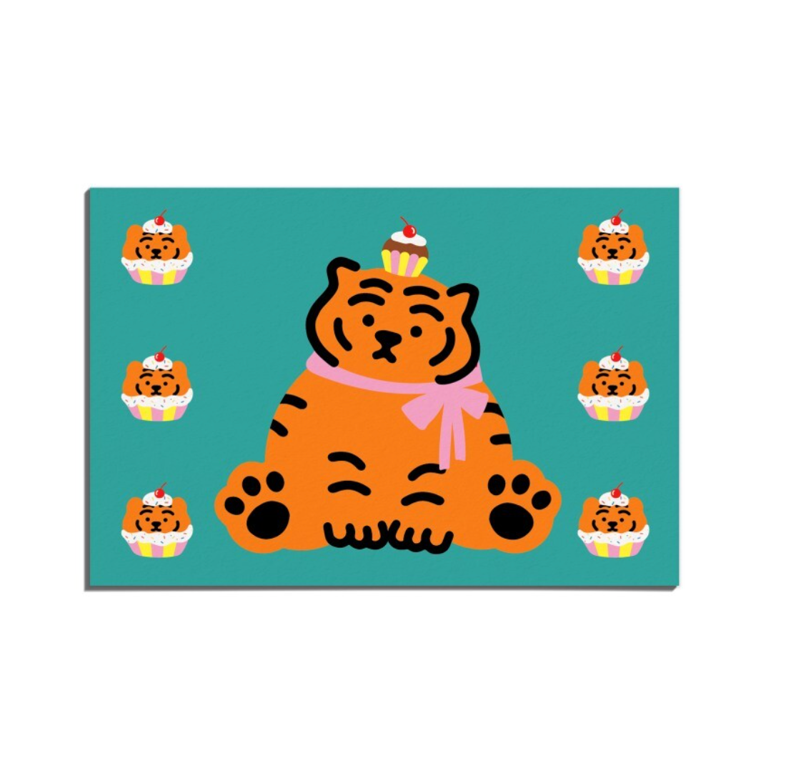 Muzik Tiger Postcard 紙杯蛋糕老虎明信片