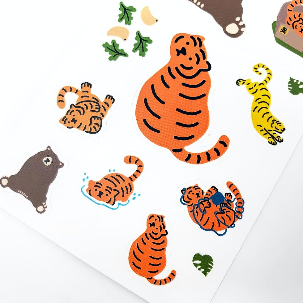 縮圖：Muzik Tiger Tiger & Bear Mix Stickers 貼紙