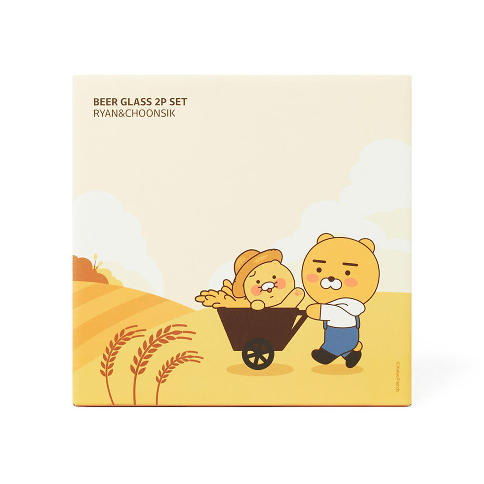 縮圖：Kakao Friends Ryan 春植 Beer Glass 2P Set 啤酒杯套裝