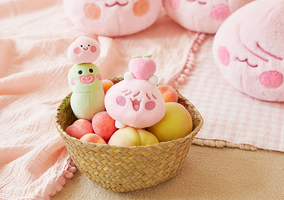 縮圖：Kakao Friends Fur Peachfiv Keychain 鑰匙扣