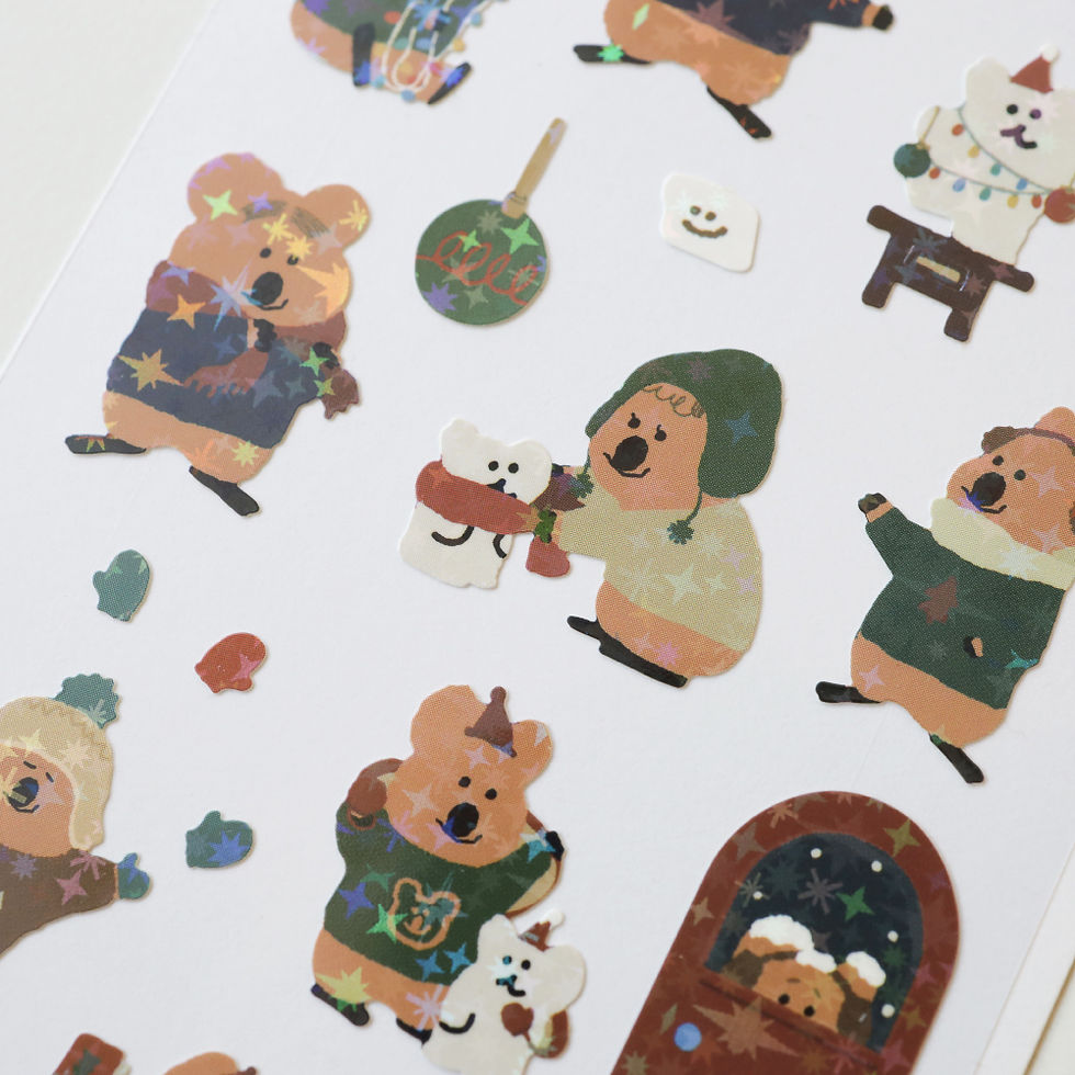 縮圖：【現貨】Dinotaeng Snow in Marshville Glitter Sticker 貼紙