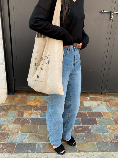 縮圖：Second Morning Life is just a bowl of pits Eco Bag 杏仁亞麻質感布袋