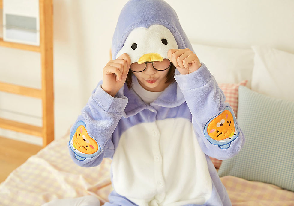 縮圖：Kakao Friends Ryan Snow Village Penguin Jumpsuit 企鵝睡衣