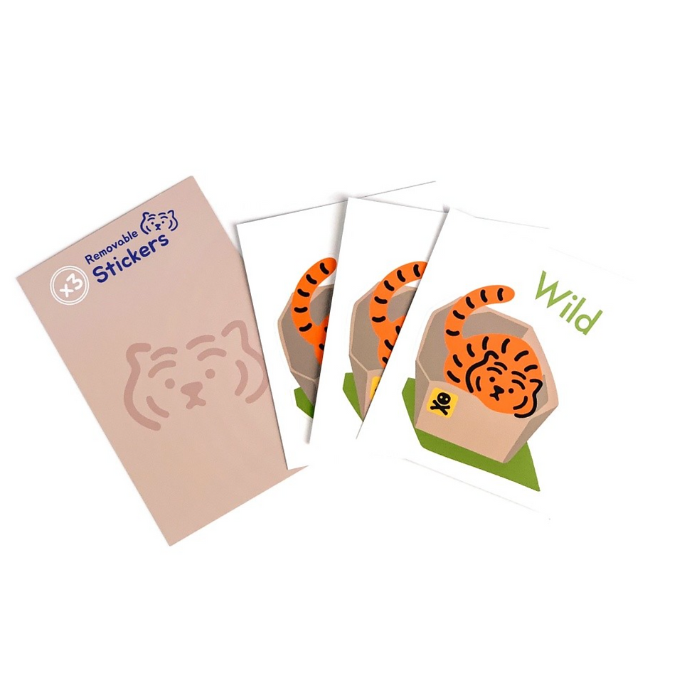 縮圖：Muzik Tiger Wild Tiger Removable Stickers 貼紙(3p)