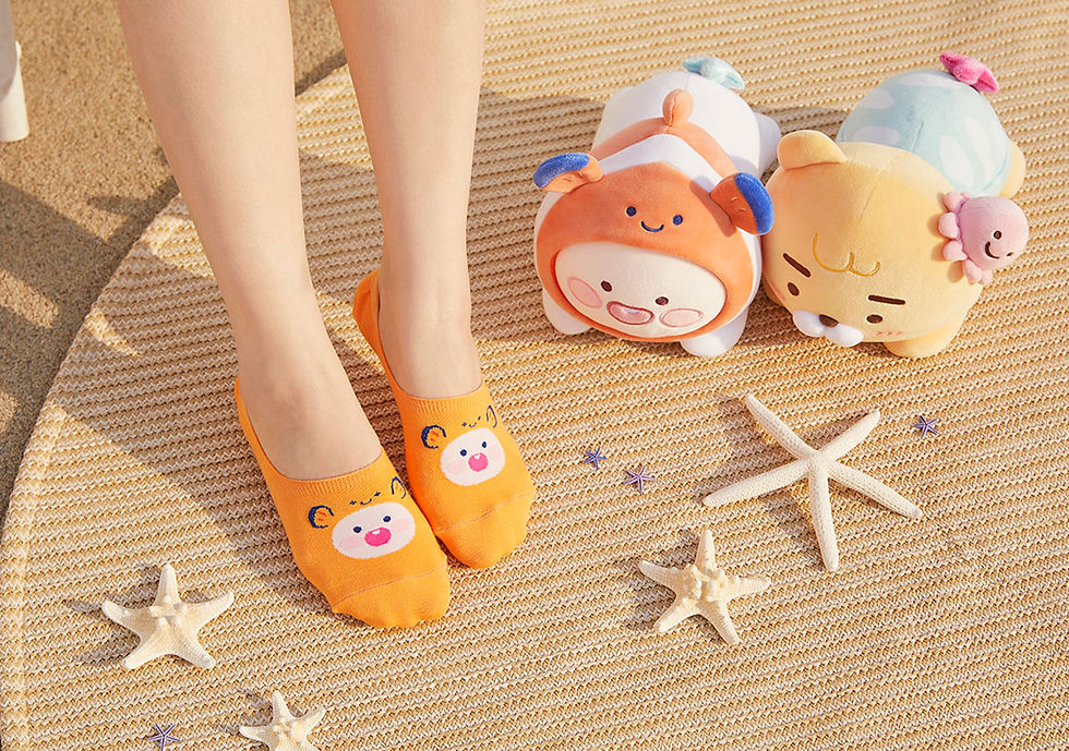 縮圖：Kakao Friends Apeach Ocean Vibe No Show Socks 襪子